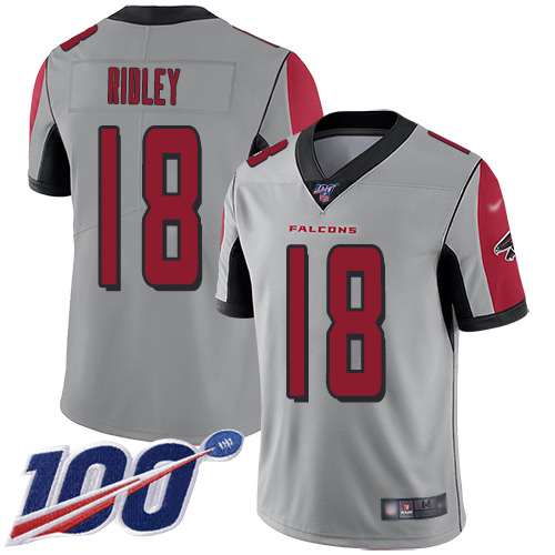 Atlanta Falcons Limited Silver Men Calvin Ridley Jersey NFL Football #18 100th Season Inverted Legend